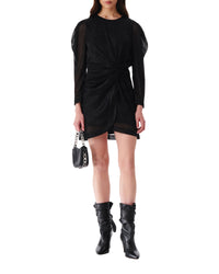 Nowen short dress - Black Metallic