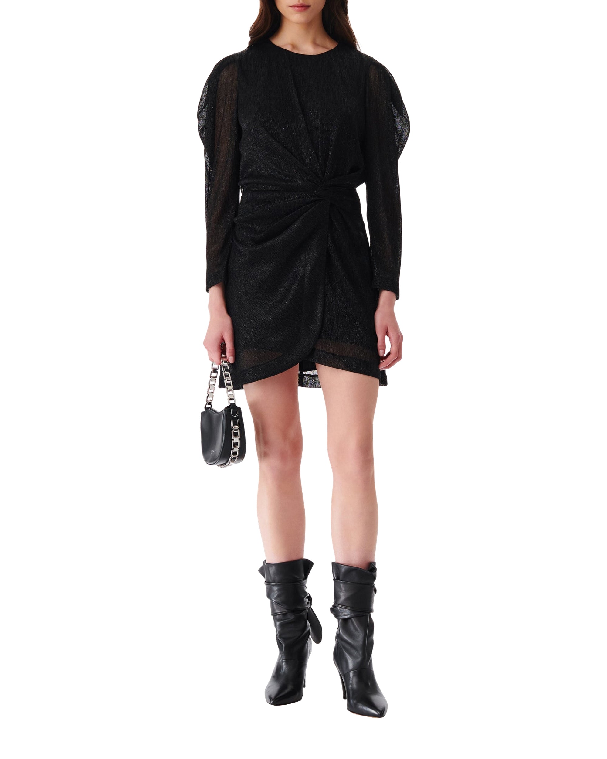 Nowen short dress - Black Metallic