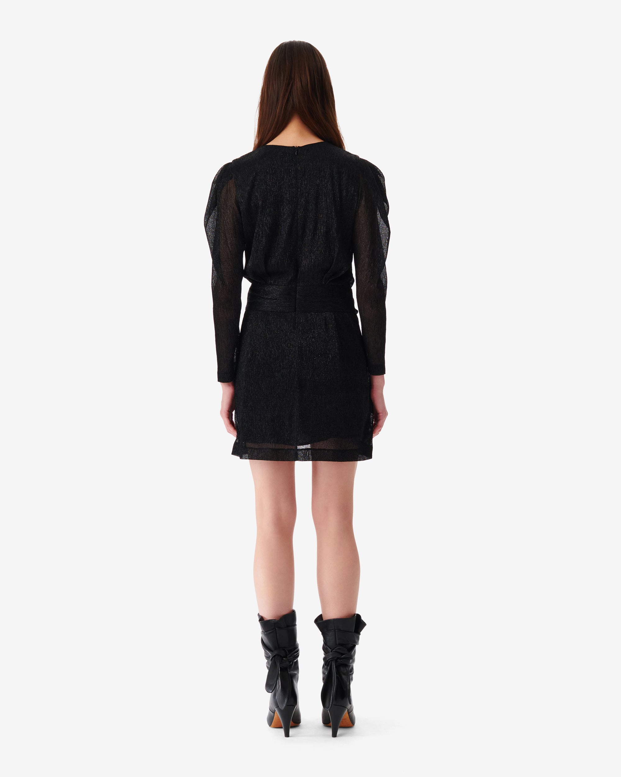 Nowen short dress - Black Metallic