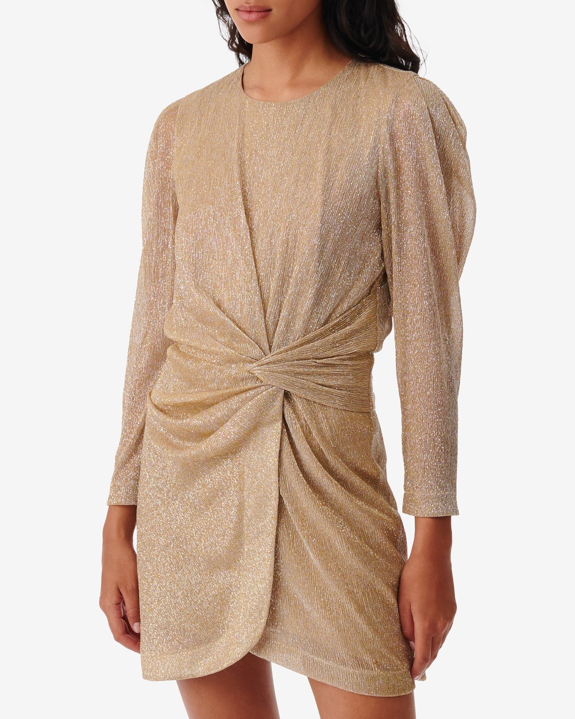 Nowen short dress - Metallic Gold