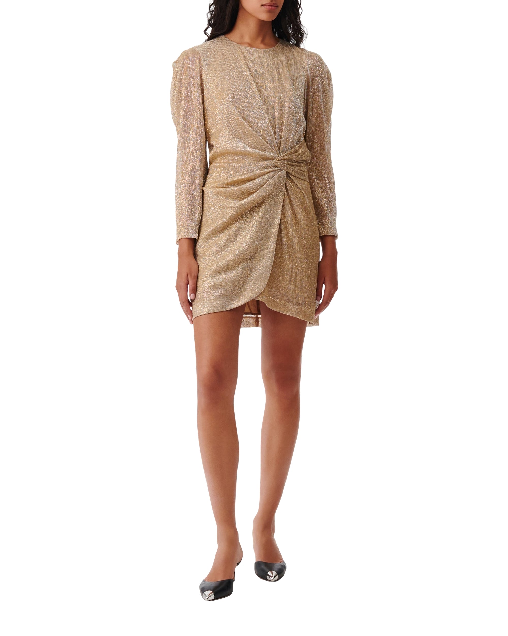 Nowen short dress - Metallic Gold