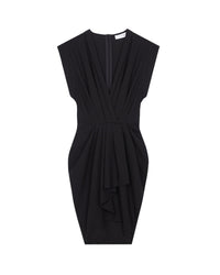 Pheao short dress in wool - Black