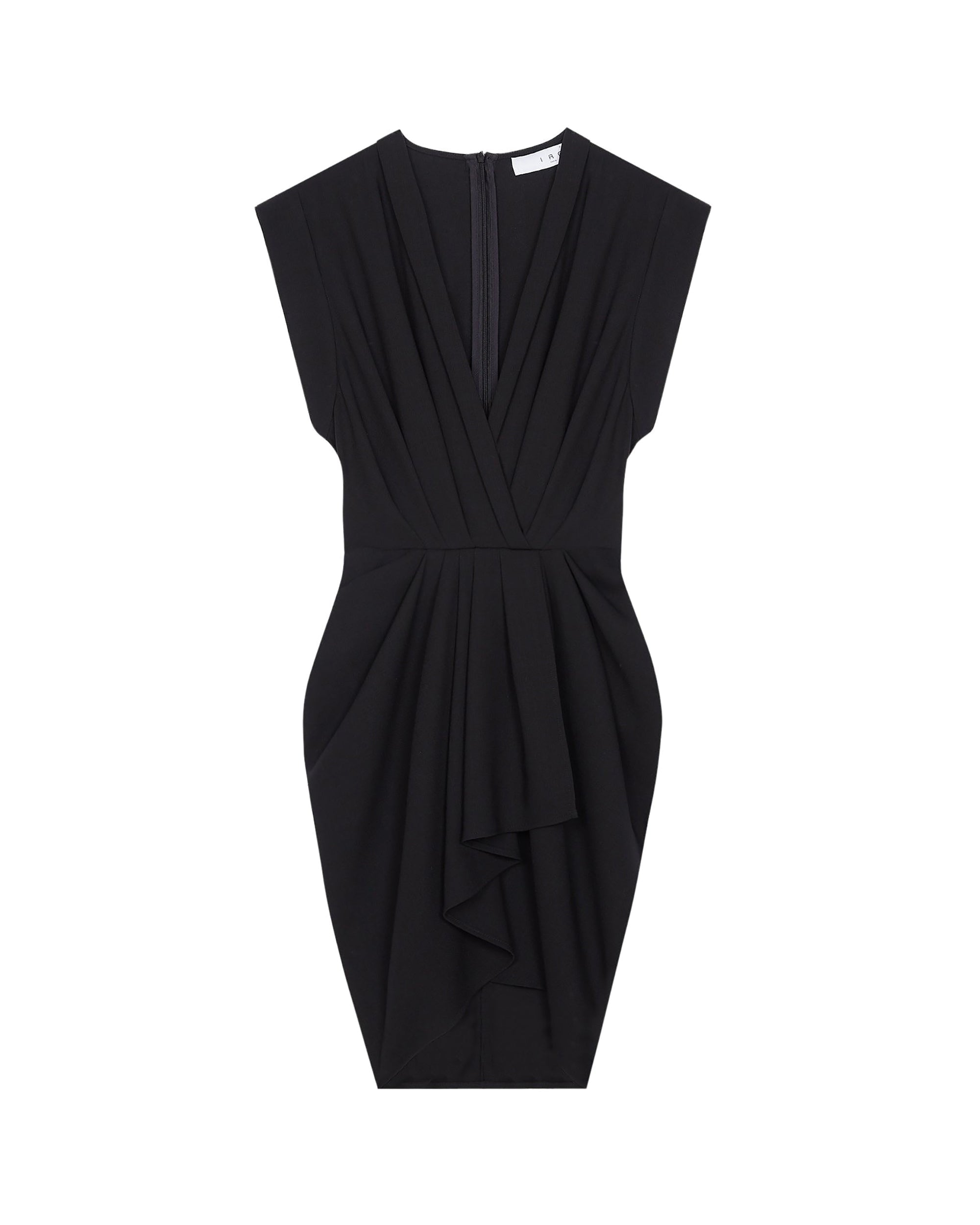 Pheao short dress in wool - Black