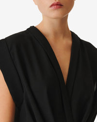 Pheao short dress in wool - Black