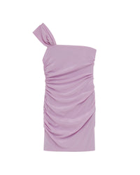 Raven asymmetrical silk dress - Pink