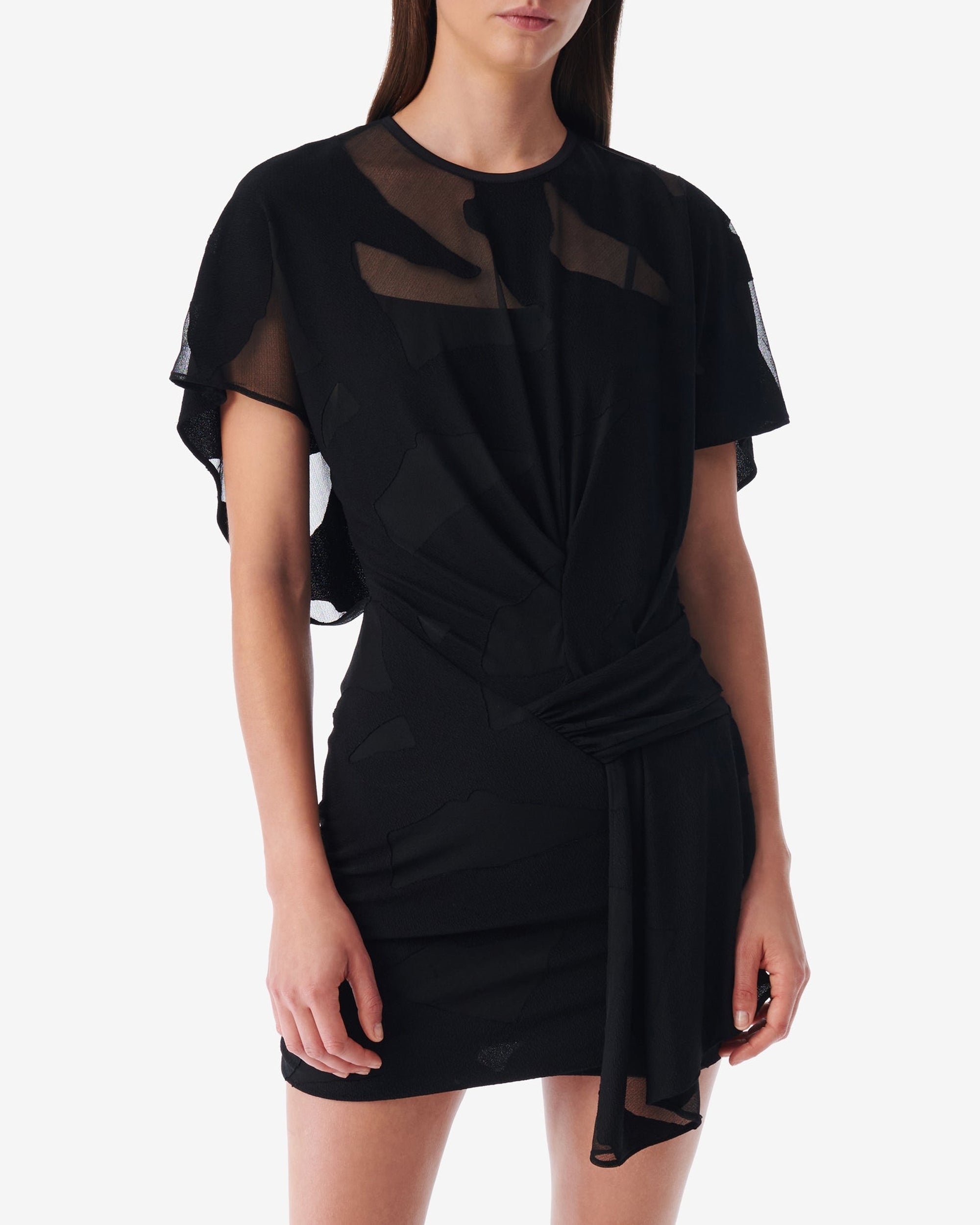 Seona short-sleeved dress - Black