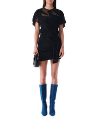 Seona short-sleeved dress - Black