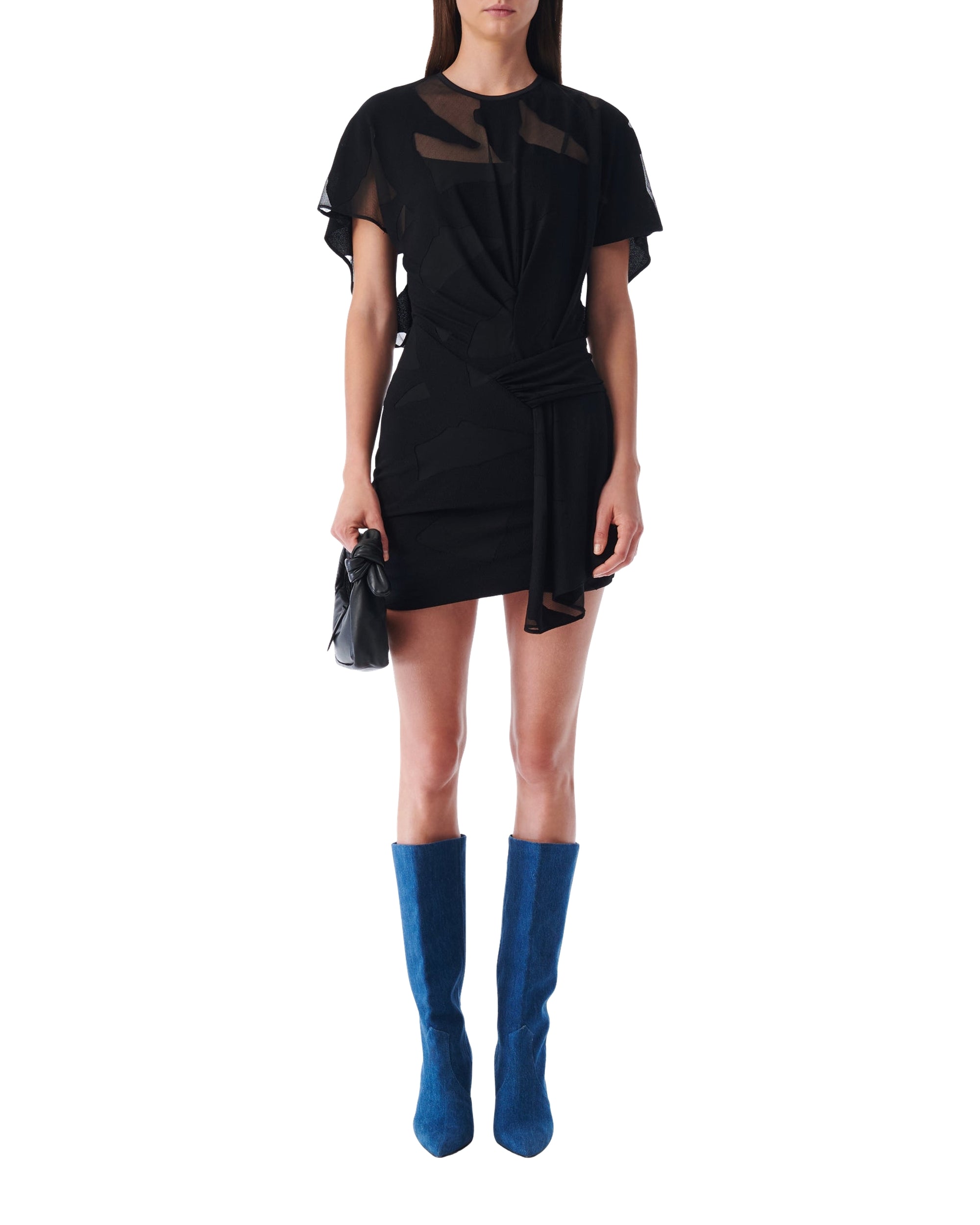 Seona short-sleeved dress - Black