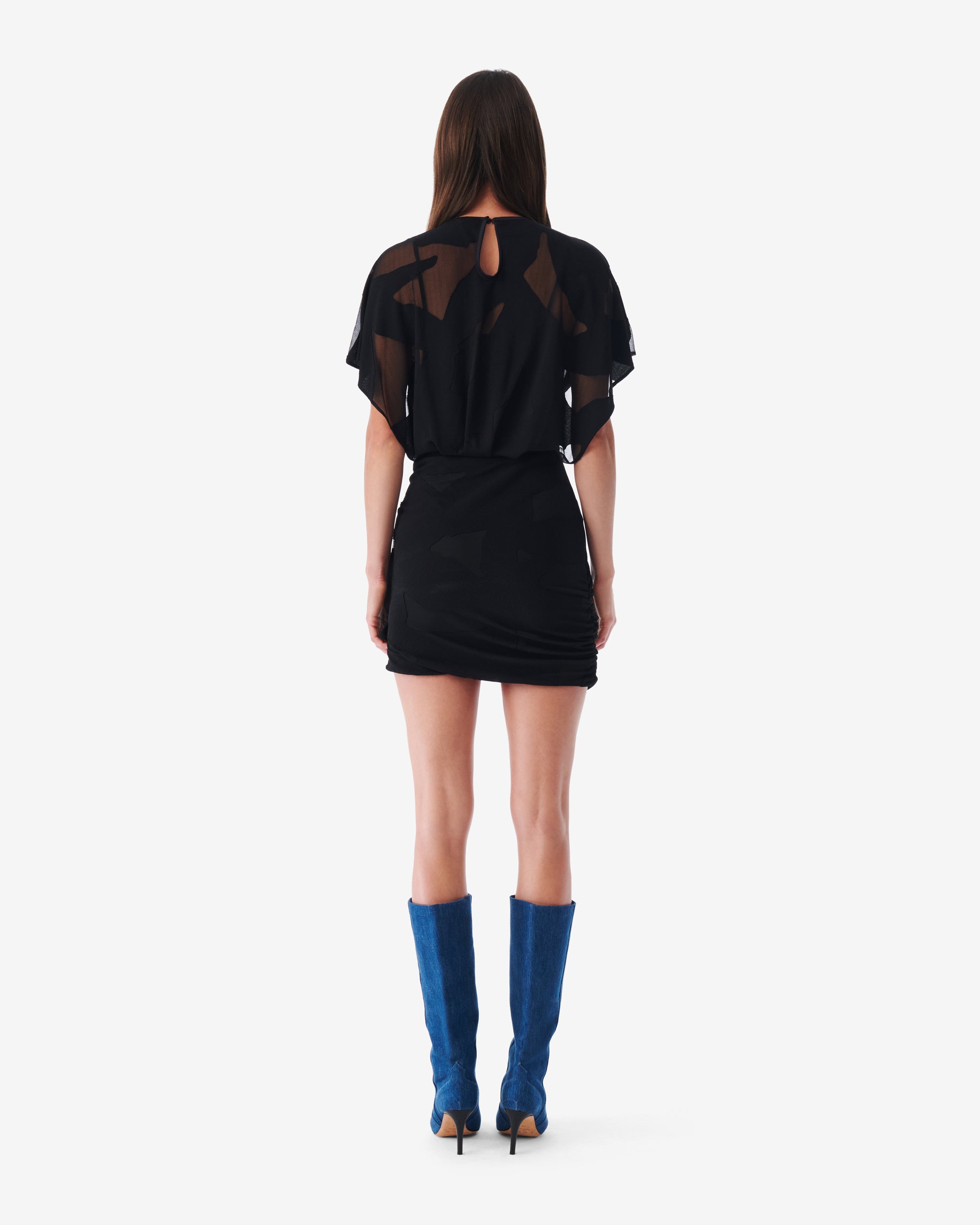 Seona short-sleeved dress - Black