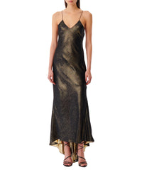 Sunny silk maxi dress - Black & Gold