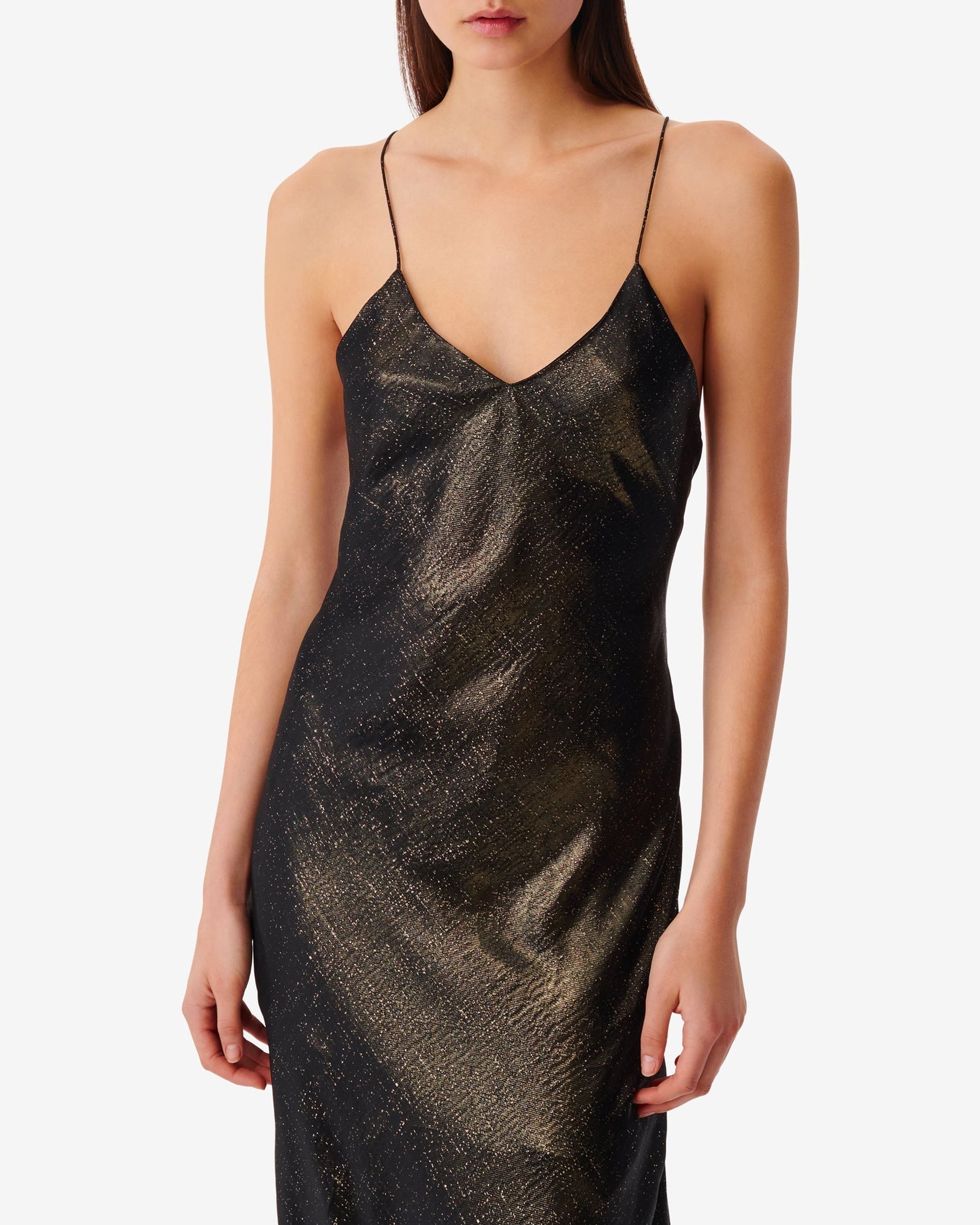Sunny silk maxi dress - Black & Gold