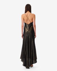 Sunny silk maxi dress - Black & Gold