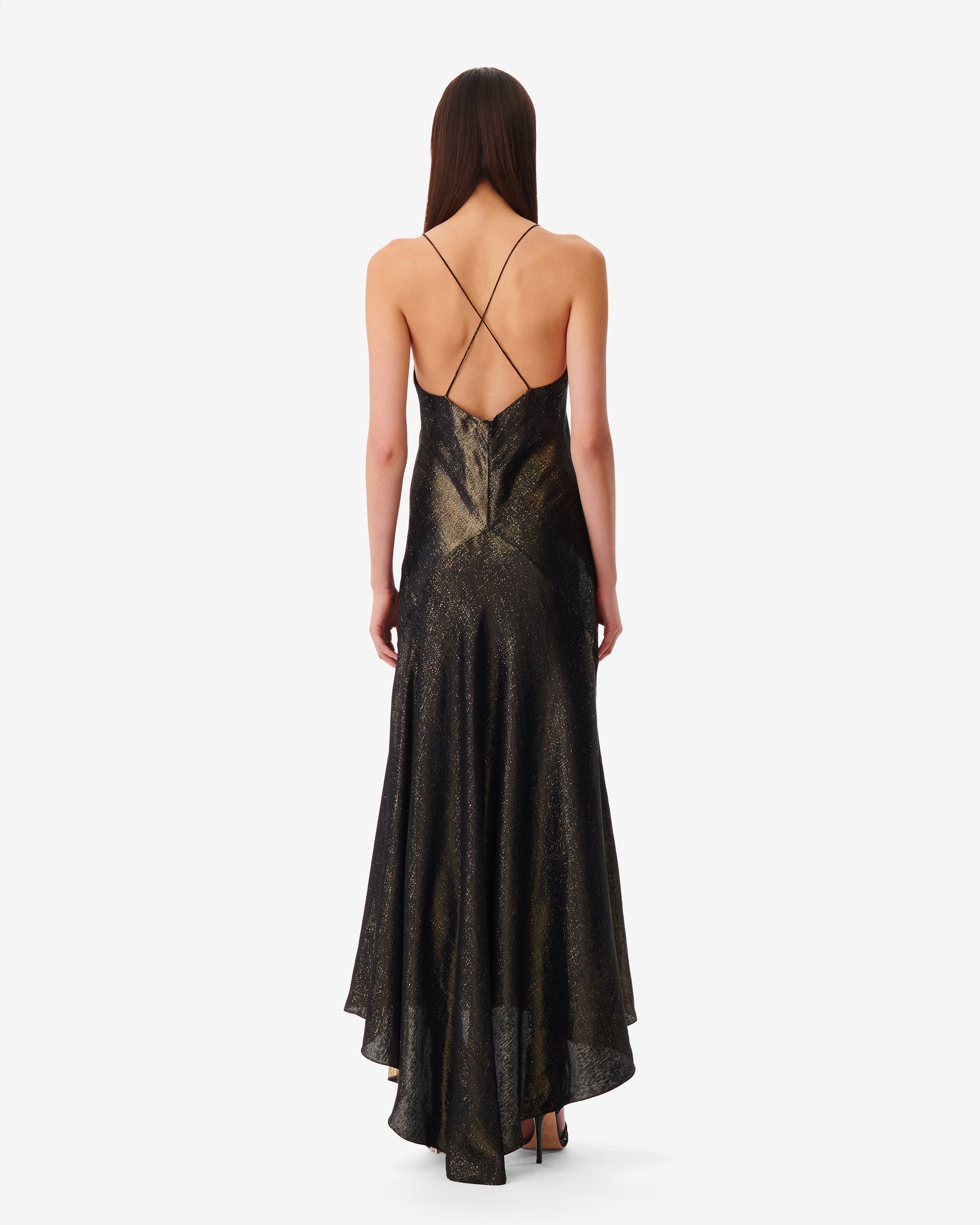 Sunny silk maxi dress - Black & Gold