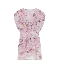 Tissina dress in silk - Ecru & Light Pink