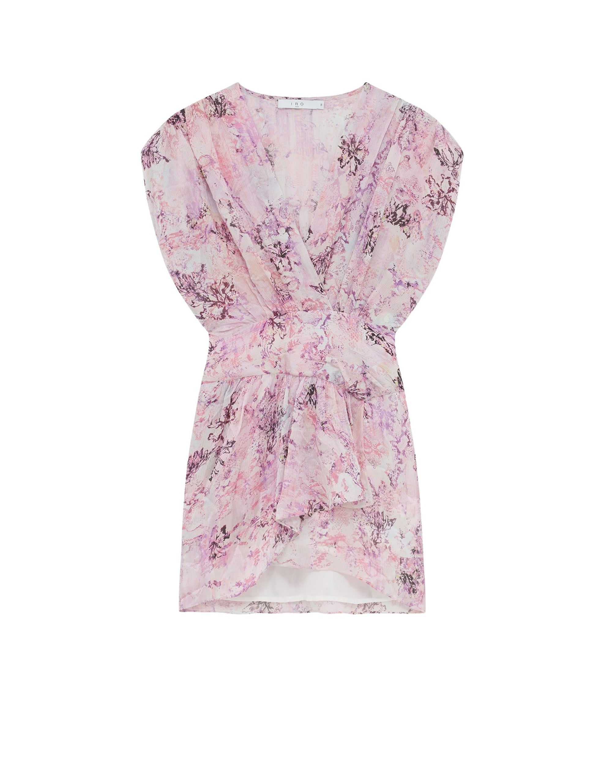 Tissina dress in silk - Ecru & Light Pink
