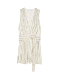 Valenta short dress - Ecru & Silver