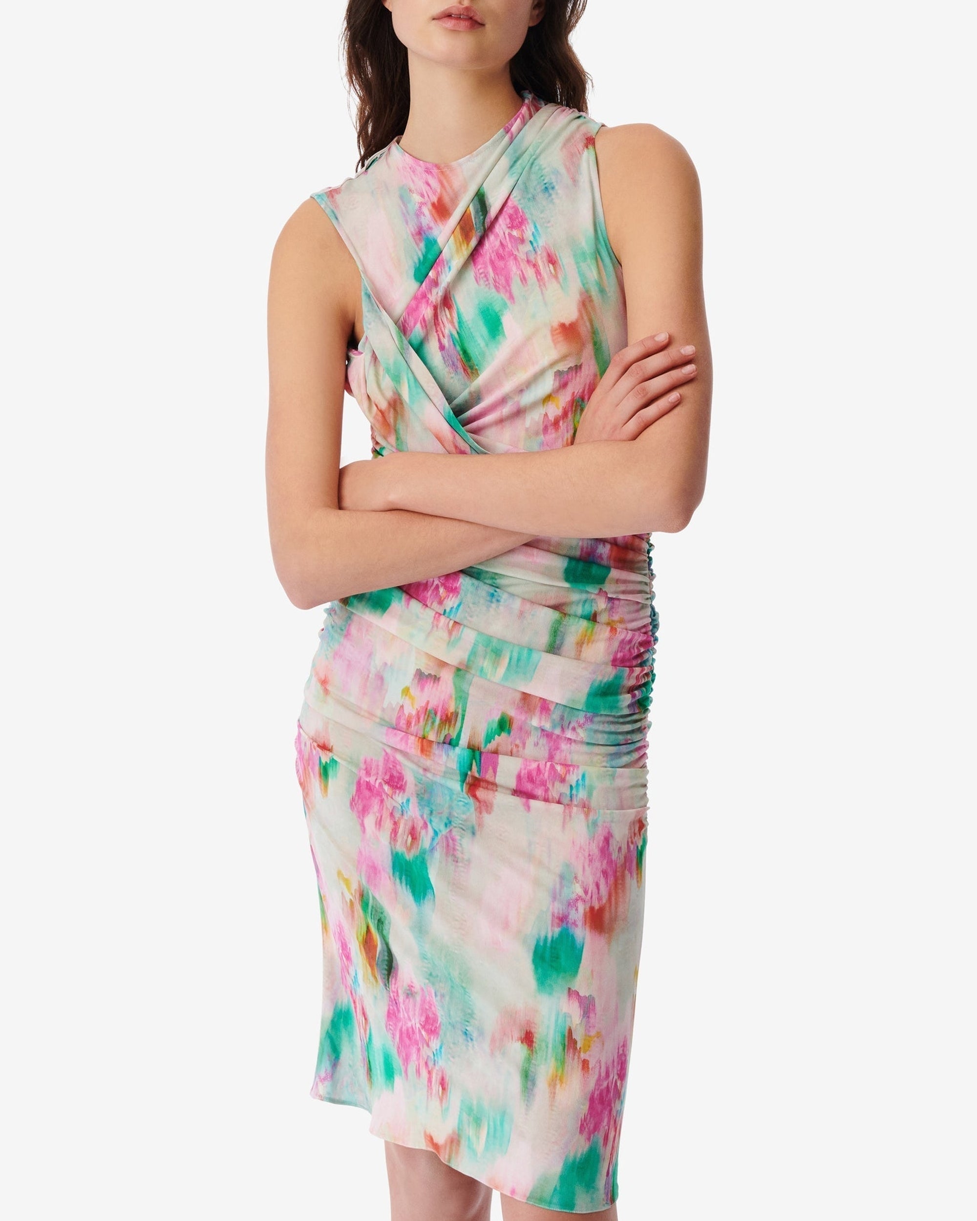 Zippa midi-length dress - Green Multico