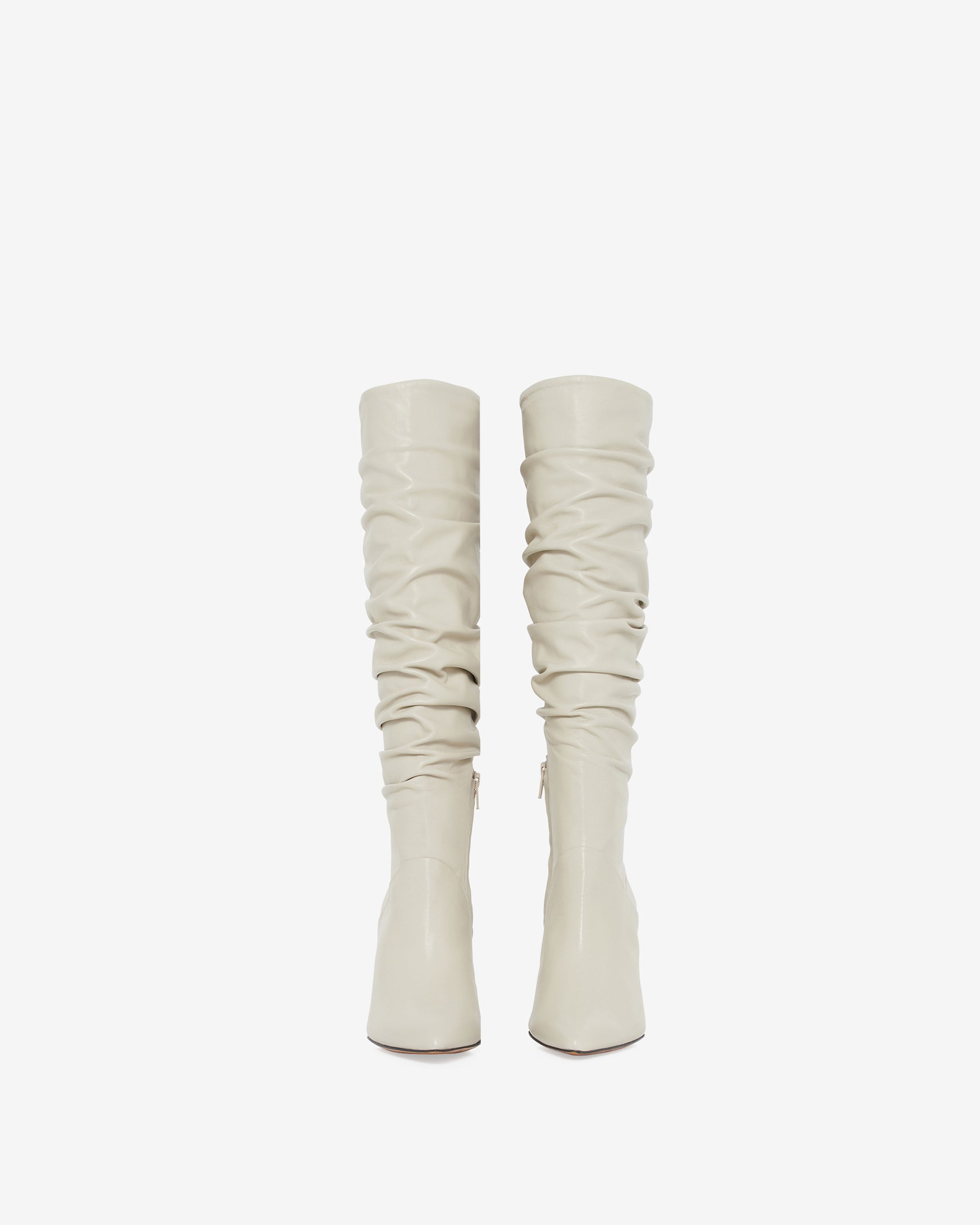 Sheely High leather boots - Oyster Grey