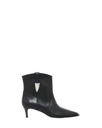 Opale leather ankle boots - Glossy Black