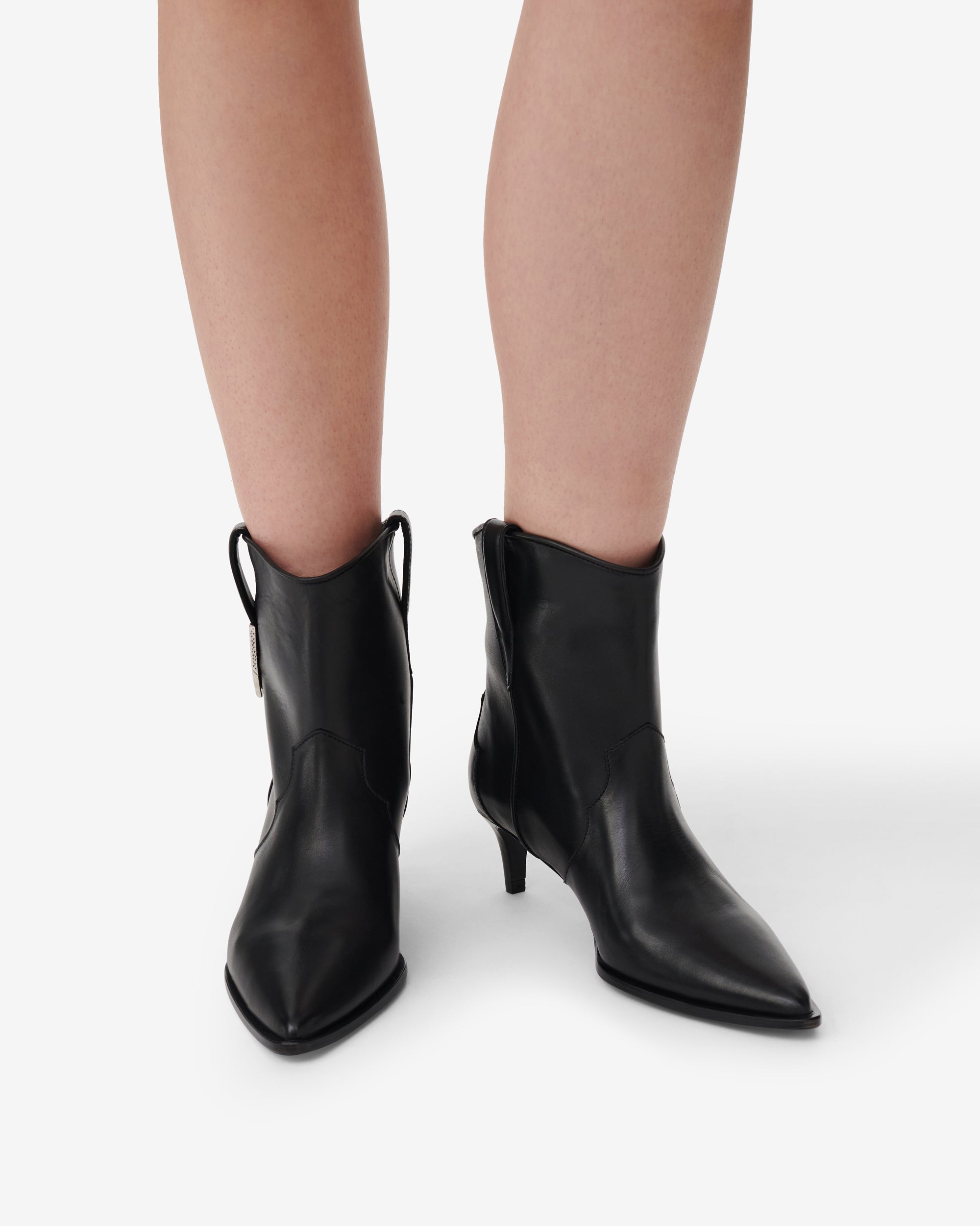 Opale leather ankle boots - Glossy Black