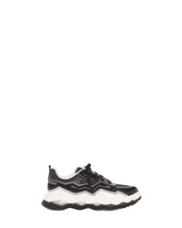 Wave Leather Sneakers - Black & White