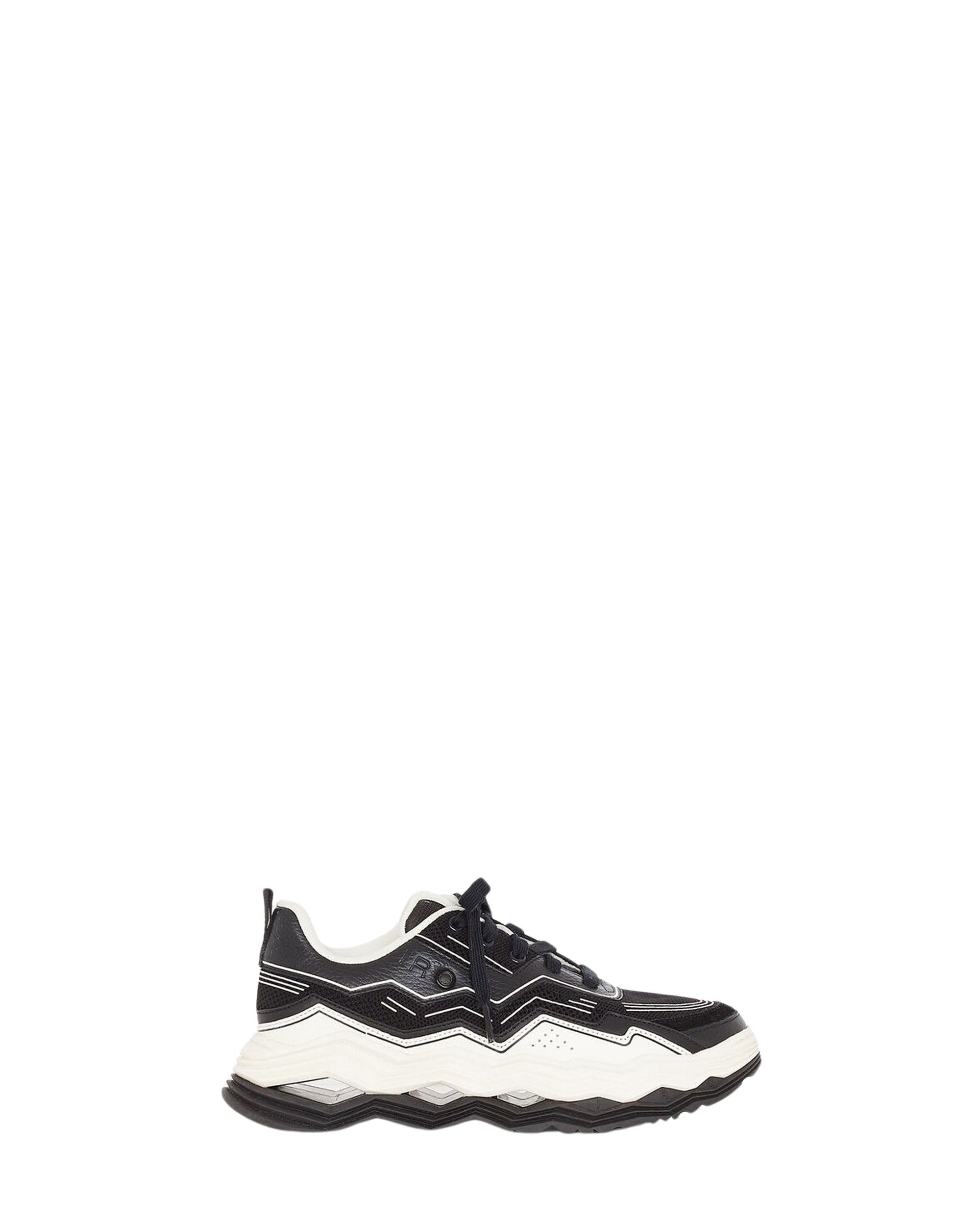 Wave Leather Sneakers - Black & White