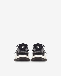 Wave Leather Sneakers - Black & White