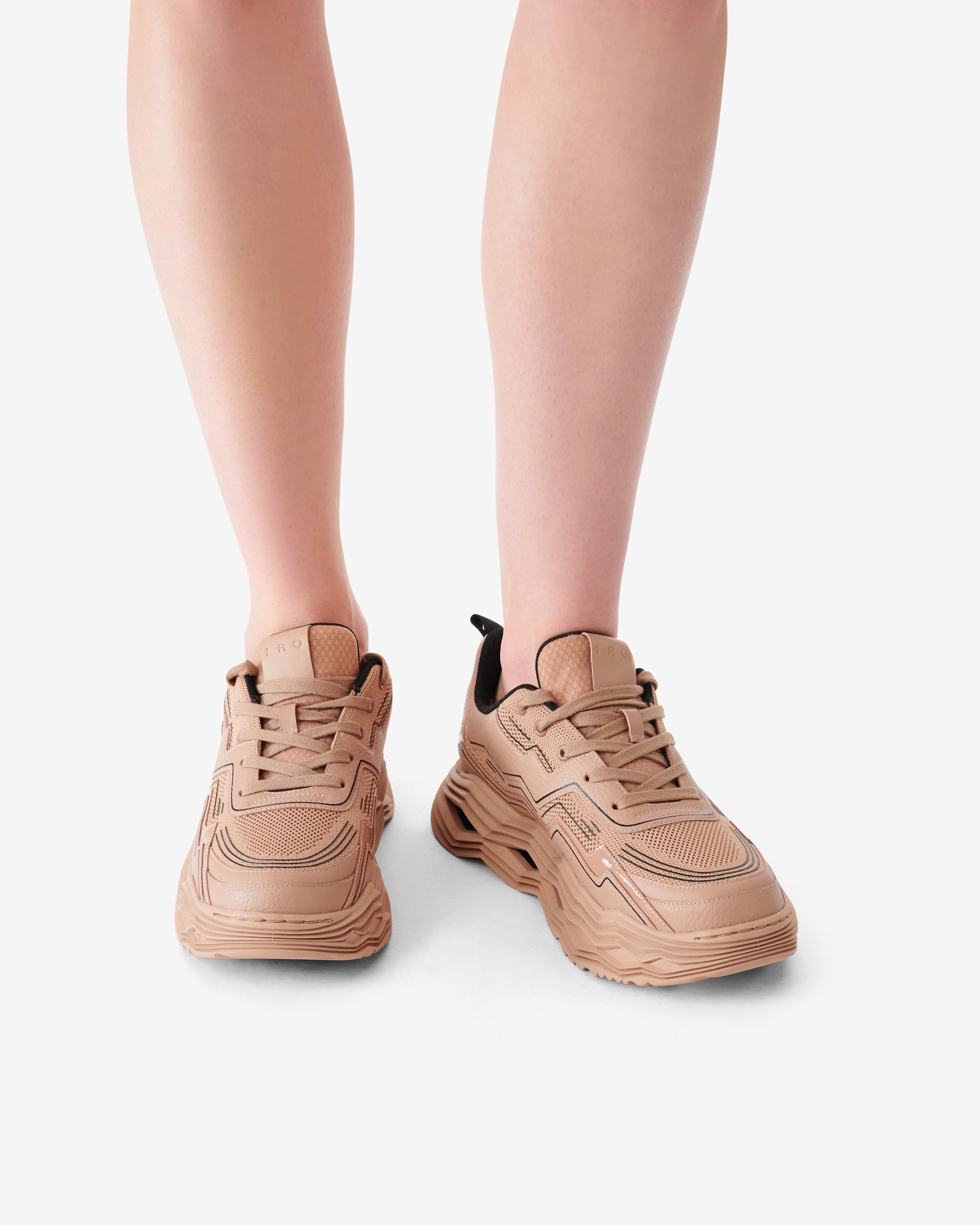 Wave leather trainers - Latte