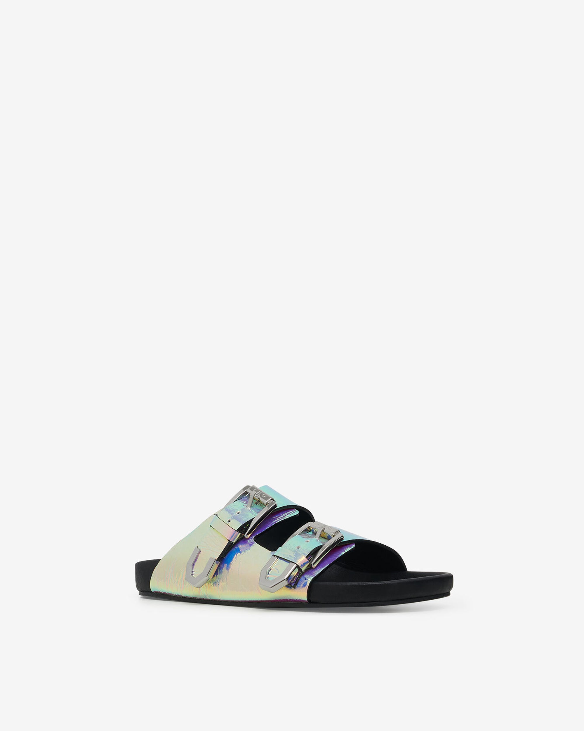 Billie Holo sandals in leather - Holographic Multico