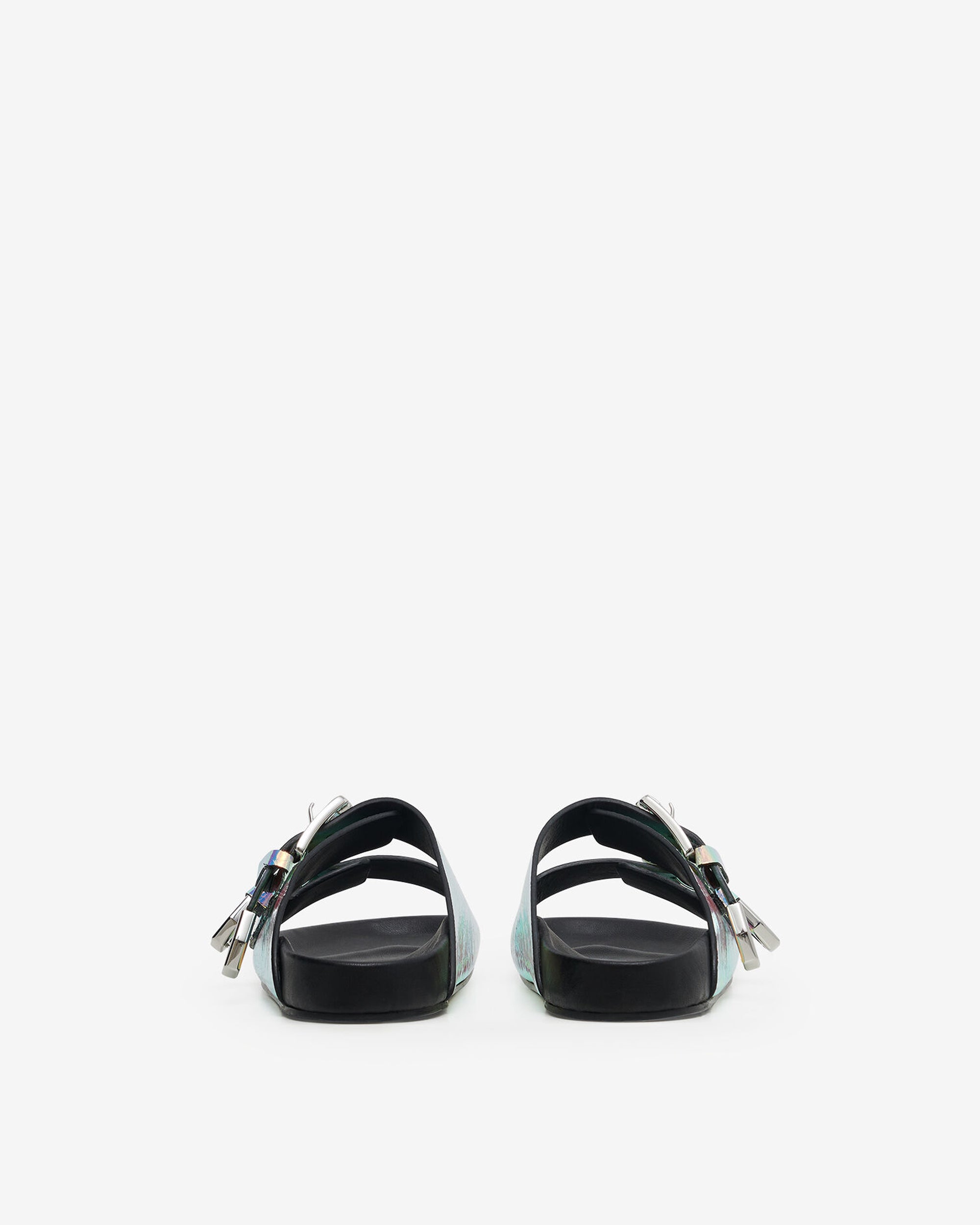 Billie Holo sandals in leather - Holographic Multico
