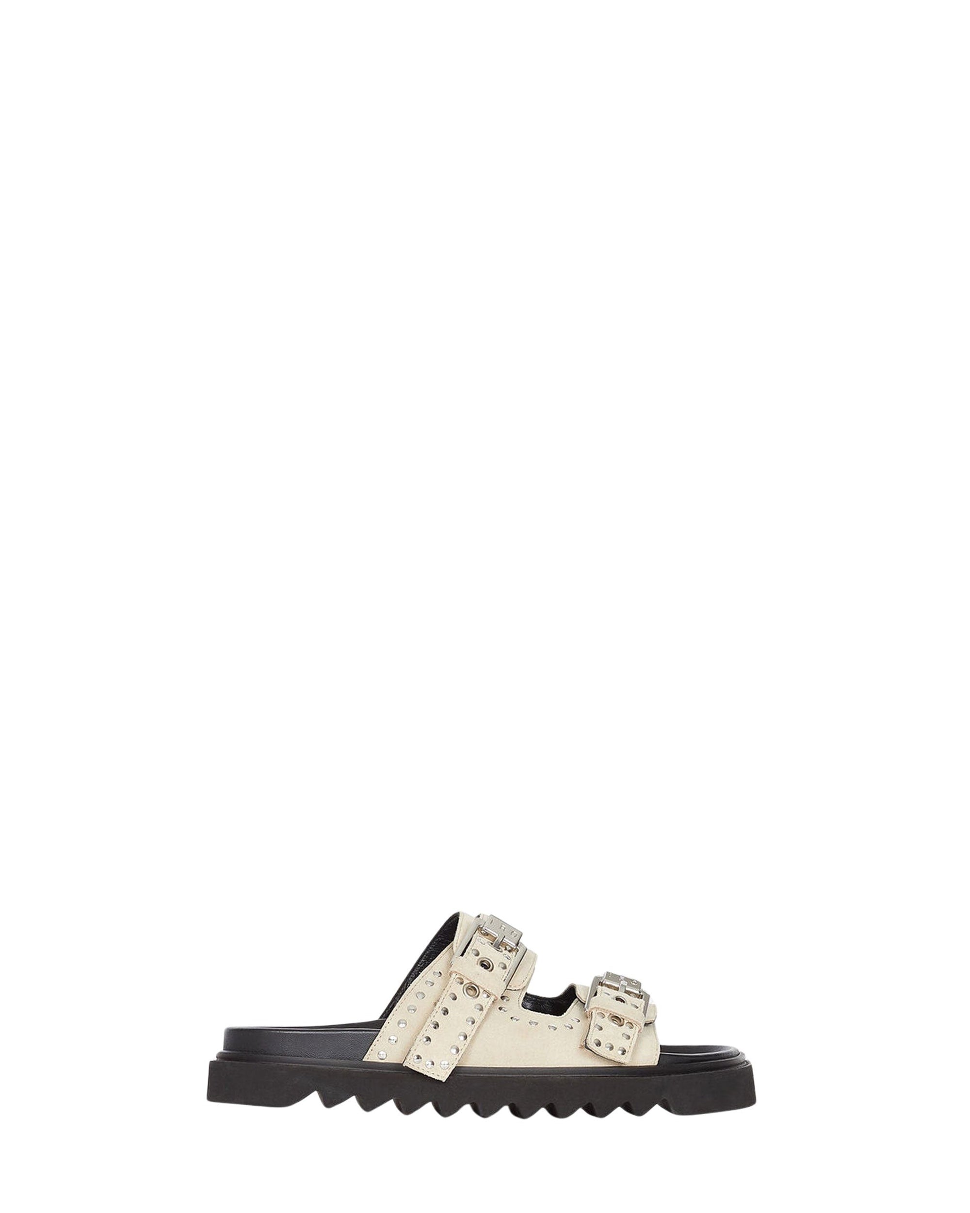 Bolum Suede sandals in leather - Beige Studs