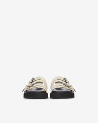 Bolum Suede sandals in leather - Beige Studs