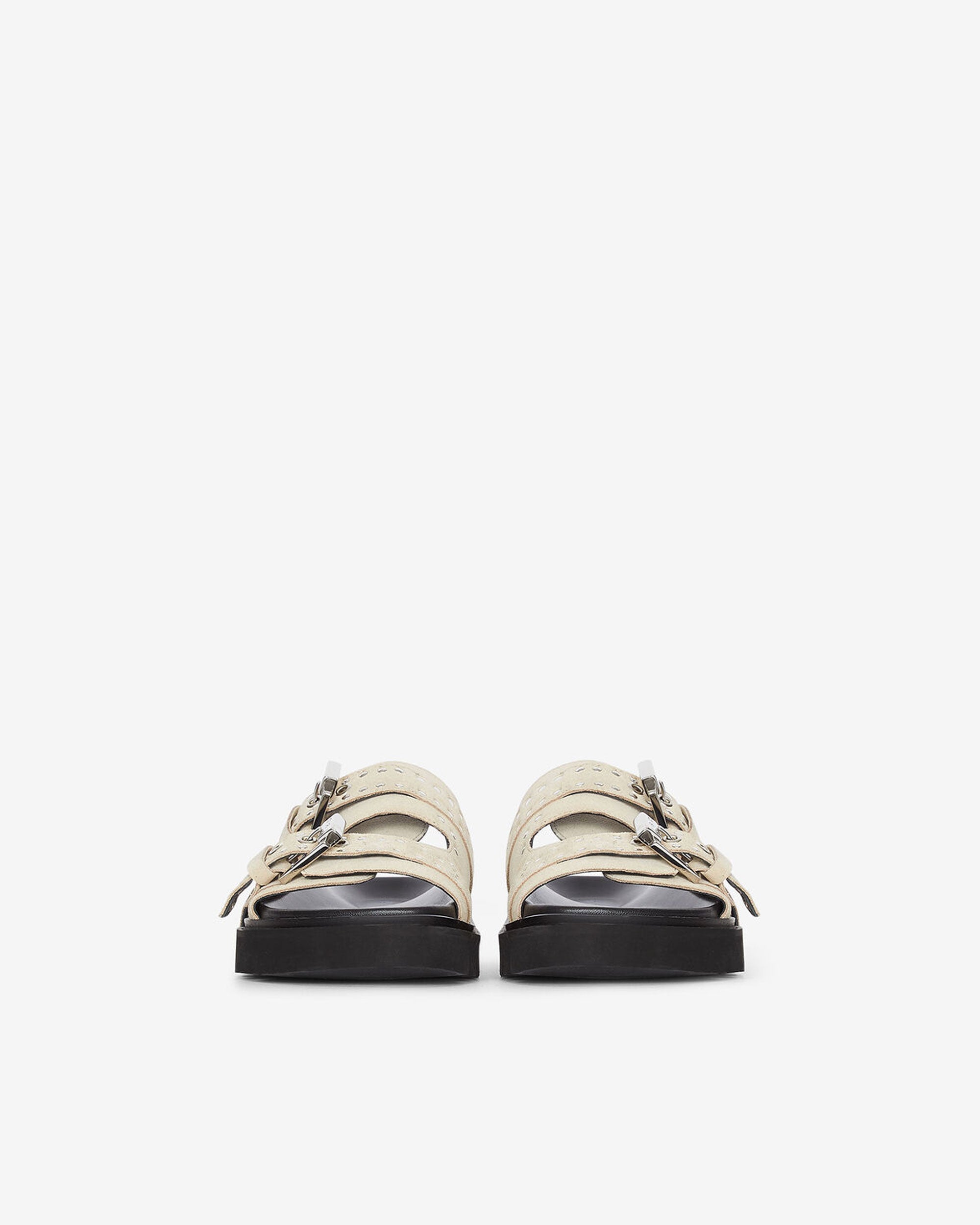 Bolum Suede sandals in leather - Beige Studs