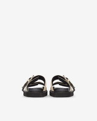 Bolum Suede sandals in leather - Beige Studs