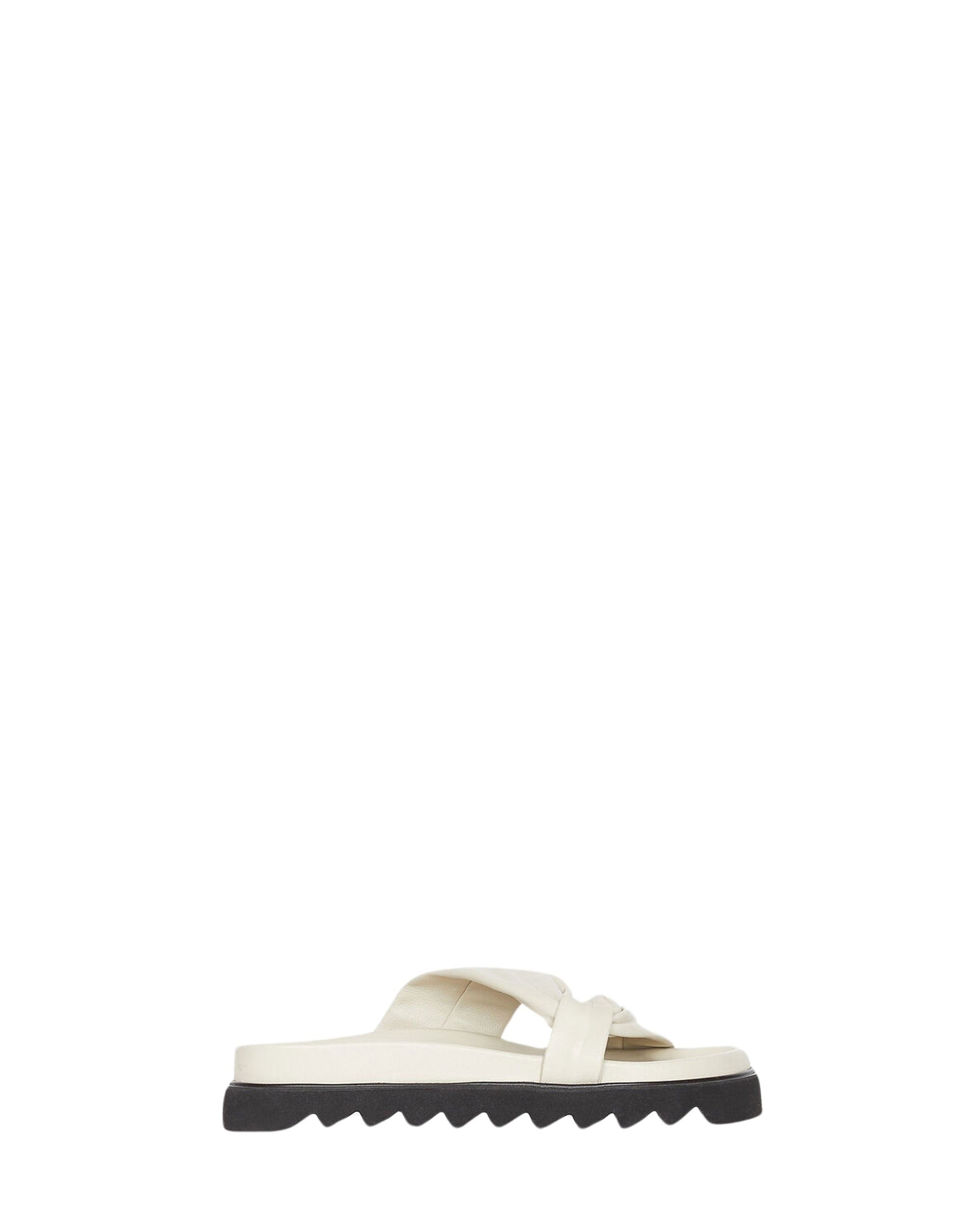 Bydlee Drape sandals in leather - Oyster Grey