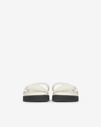 Bydlee Drape sandals in leather - Oyster Grey