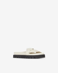 Bydlee Drape sandals in leather - Oyster Grey