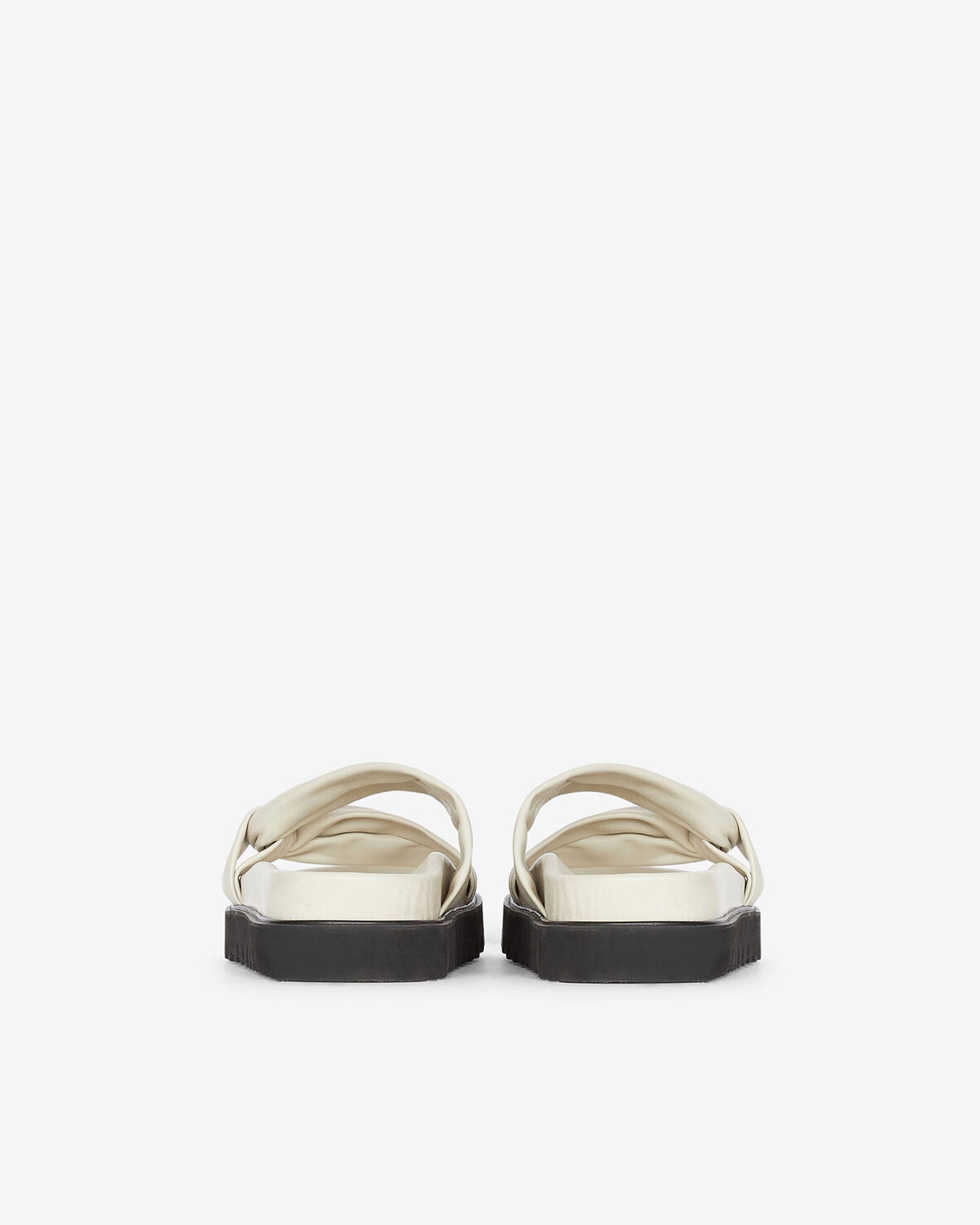 Bydlee Drape sandals in leather - Oyster Grey