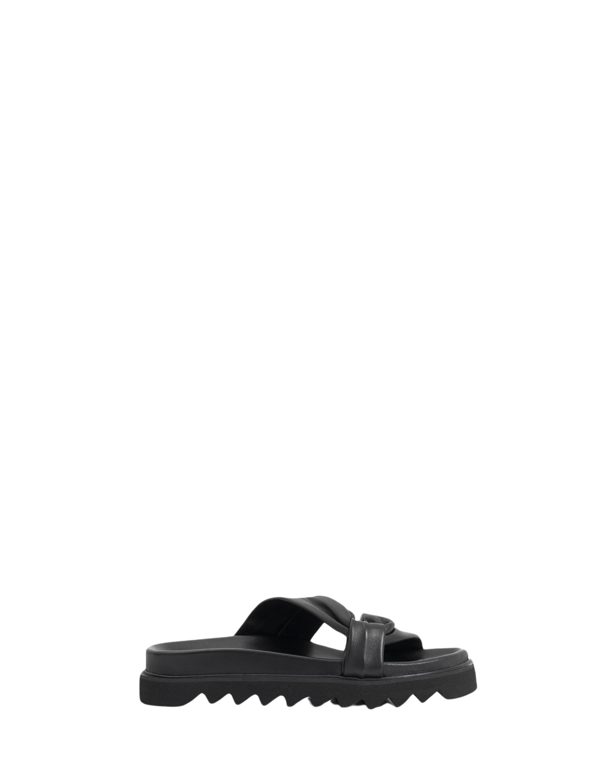 Bydlee Drape sandals in leather - Black
