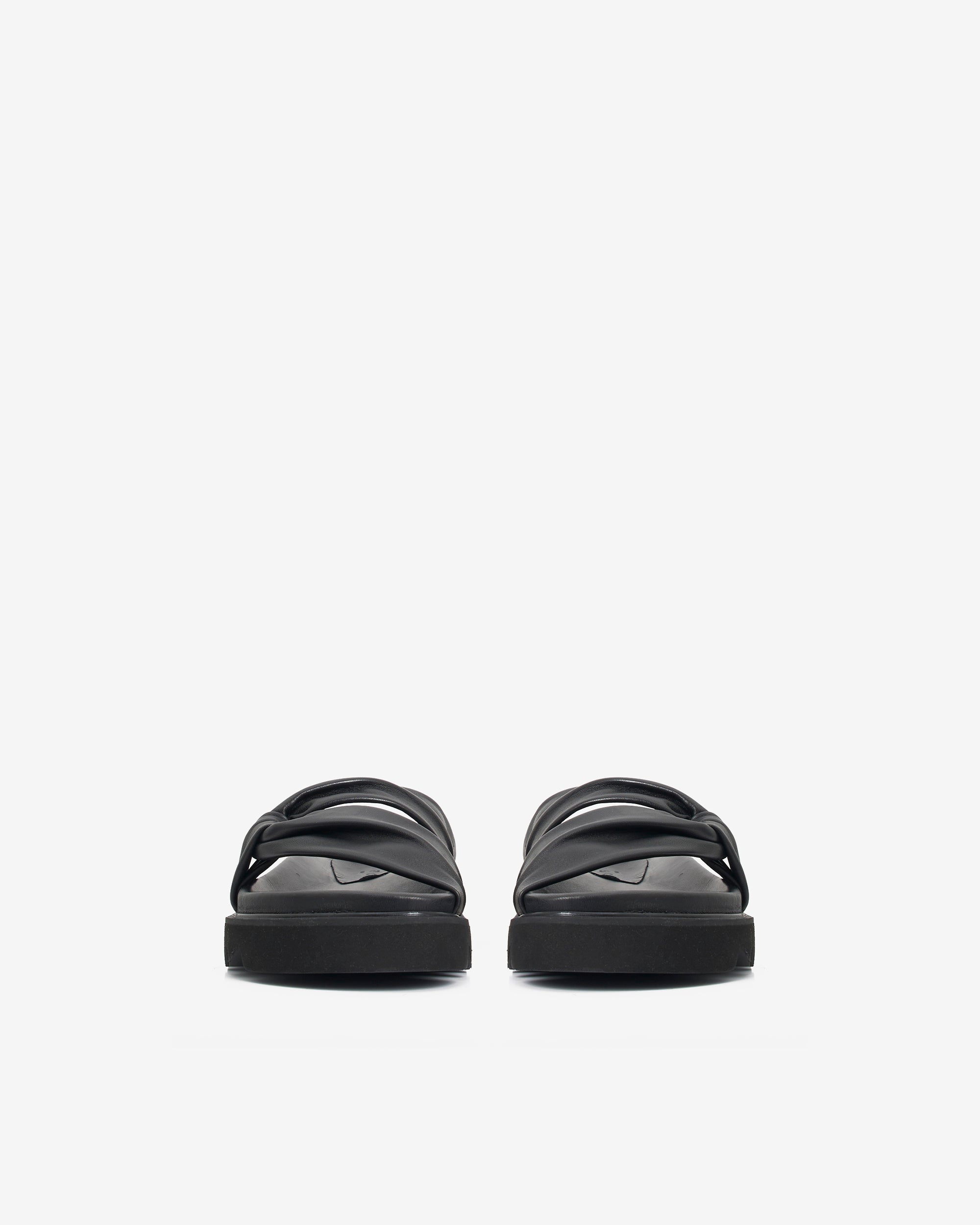 Bydlee Drape sandals in leather - Black