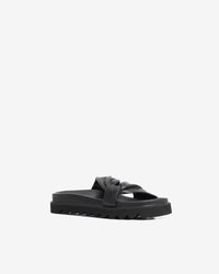 Bydlee Drape sandals in leather - Black