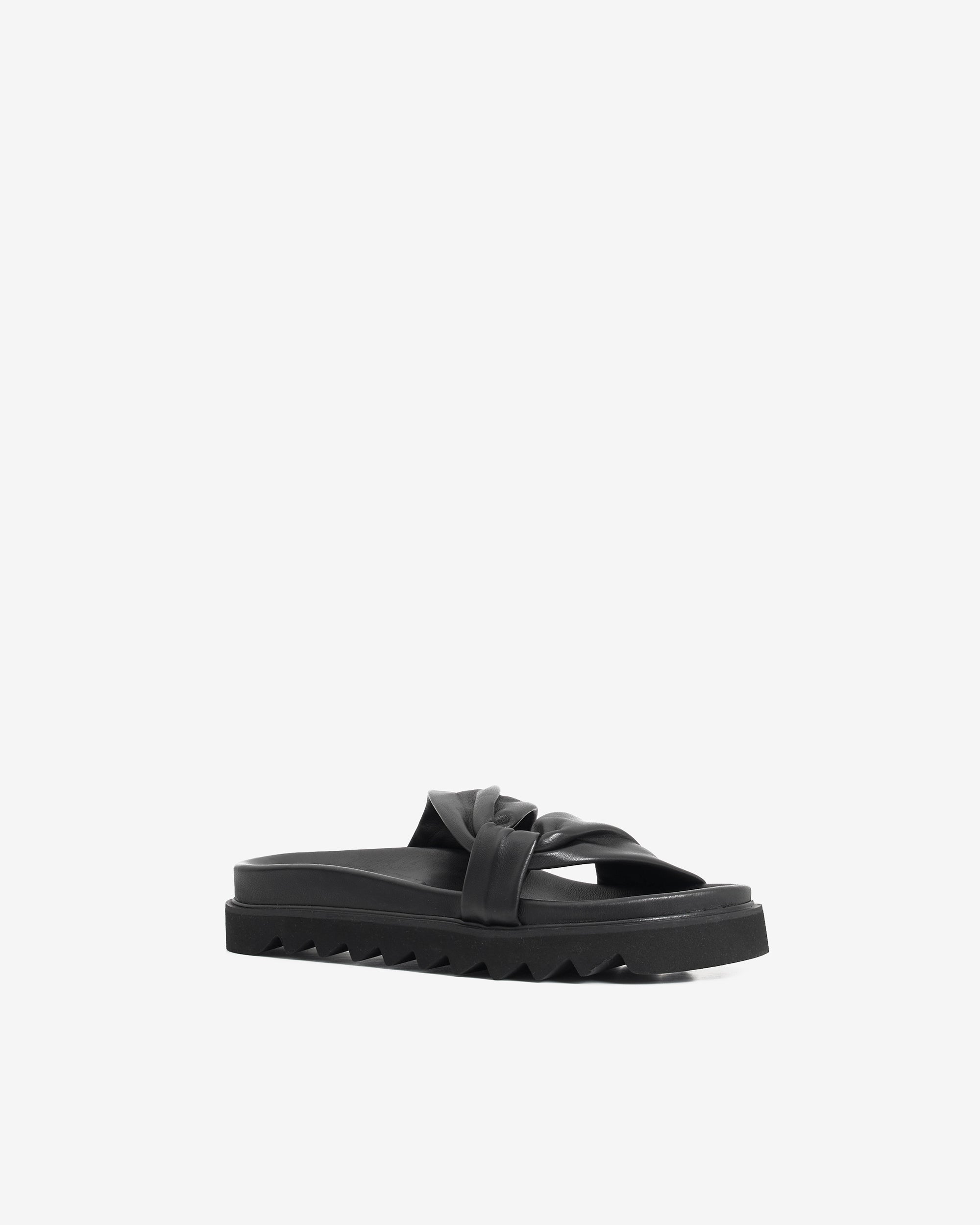 Bydlee Drape sandals in leather - Black