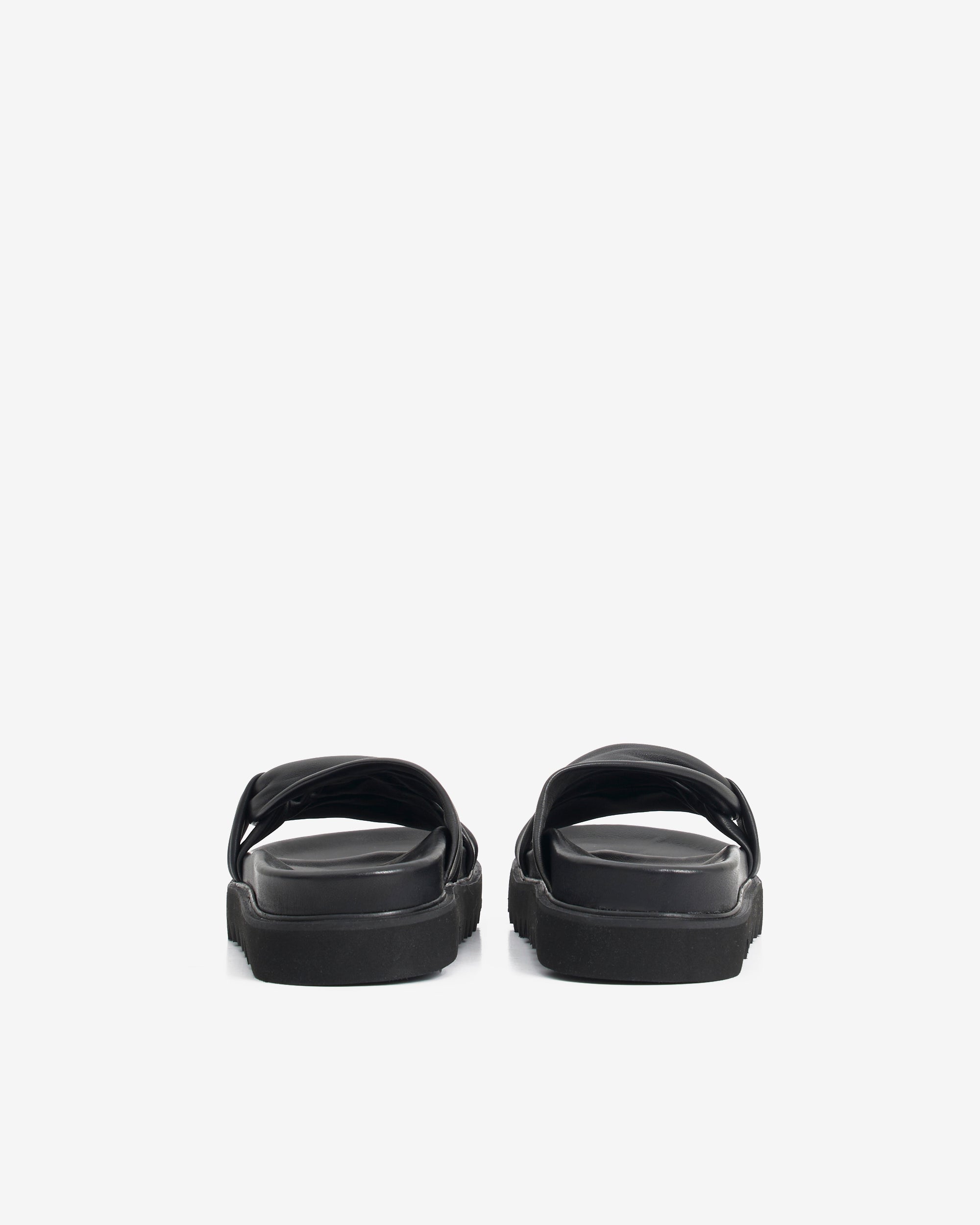 Bydlee Drape sandals in leather - Black