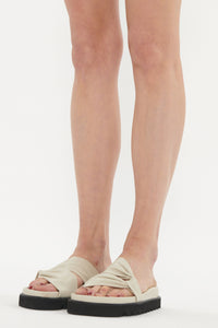 Bydlee Drape sandals in leather - Oyster Grey