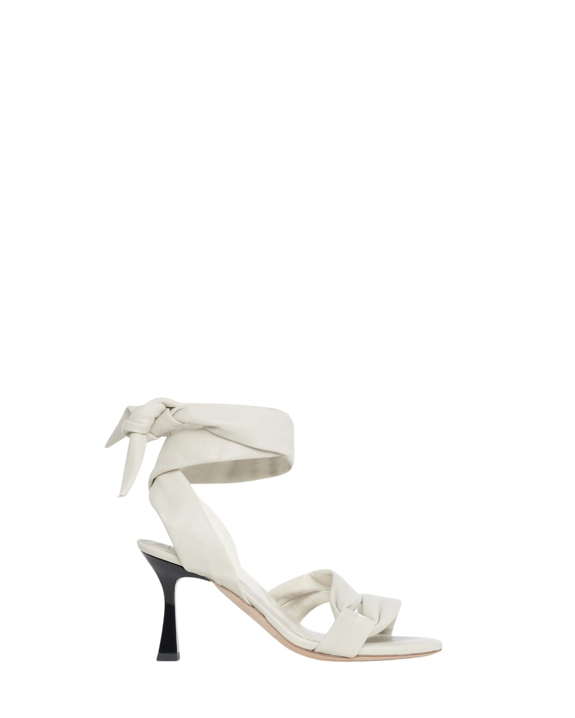 Dydleen Drape 85 sandals in leather - Oyster Grey