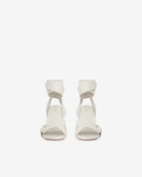 Dydleen Drape 85 sandals in leather - Oyster Grey