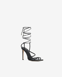 Idohigh Strass 110 sandals in leather - Black