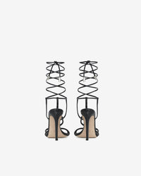 Idohigh Strass 110 sandals in leather - Black