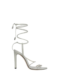 Idohigh Strass 100 sandals in leather - Pearl Grey