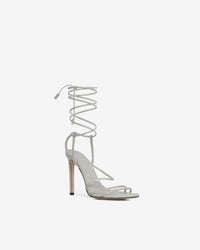Idohigh Strass 100 sandals in leather - Pearl Grey